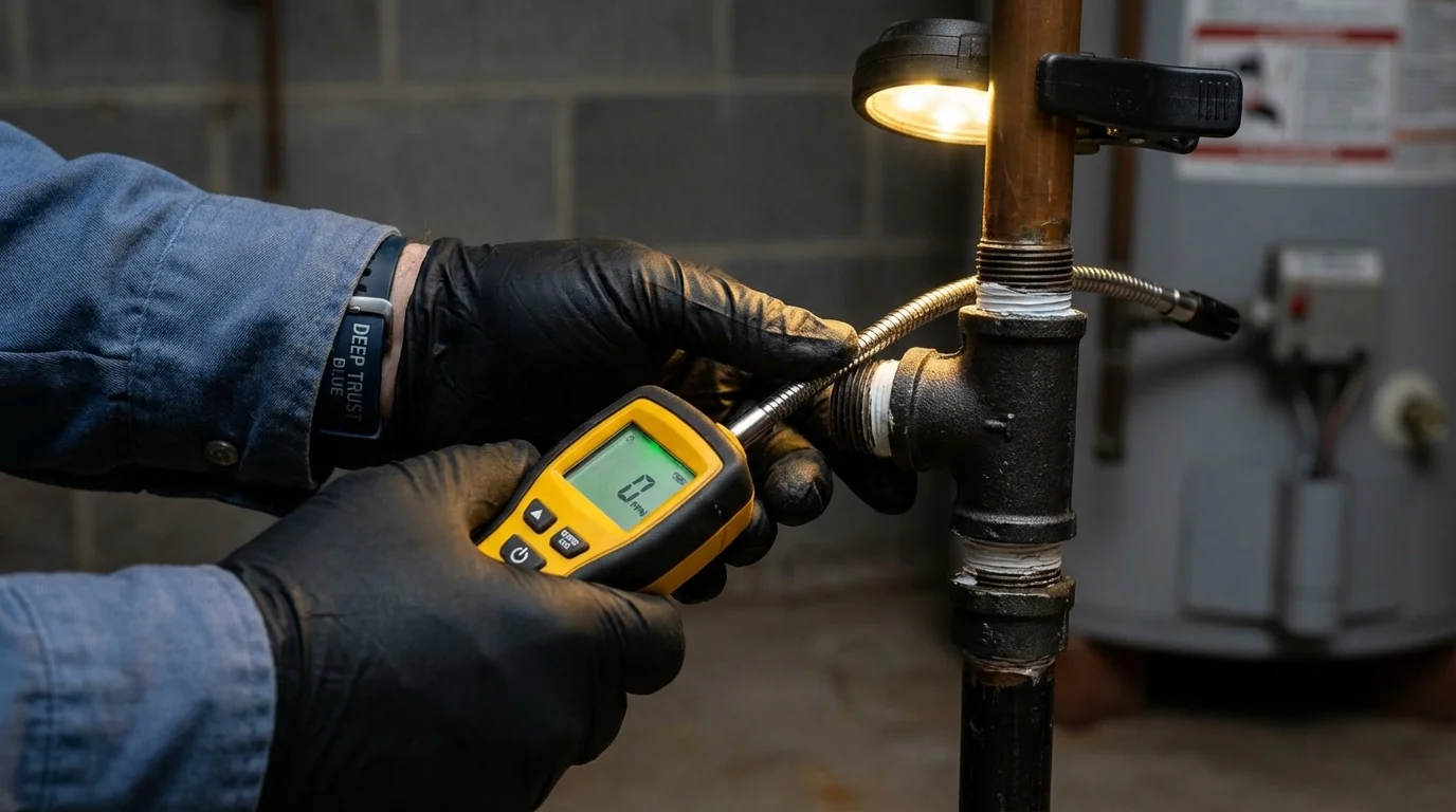 Gas leak detection with electronic sniffer by Johns Plumbing LLC in Splendora